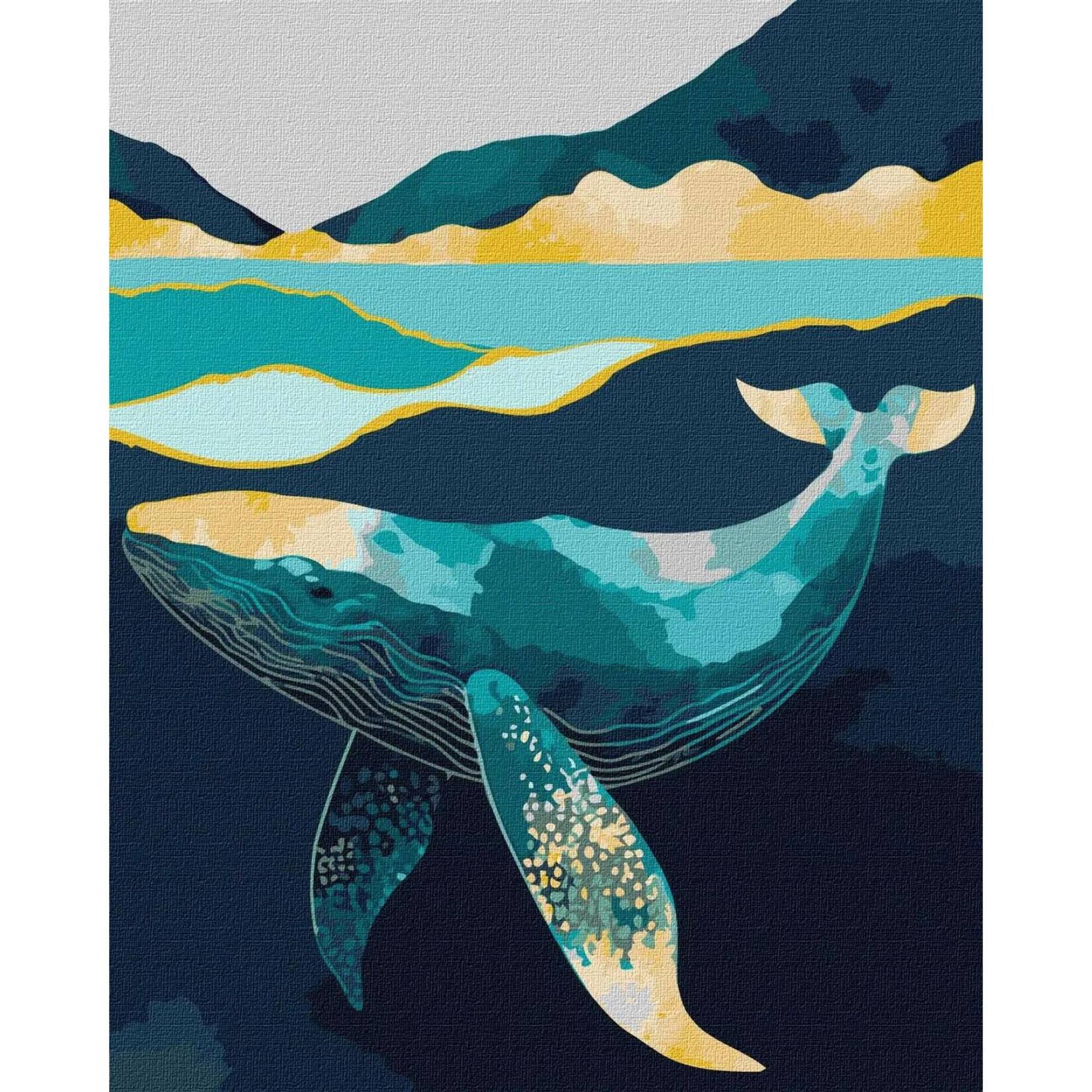 Ideyka Graceful Whale Painting by Numbers Kit
